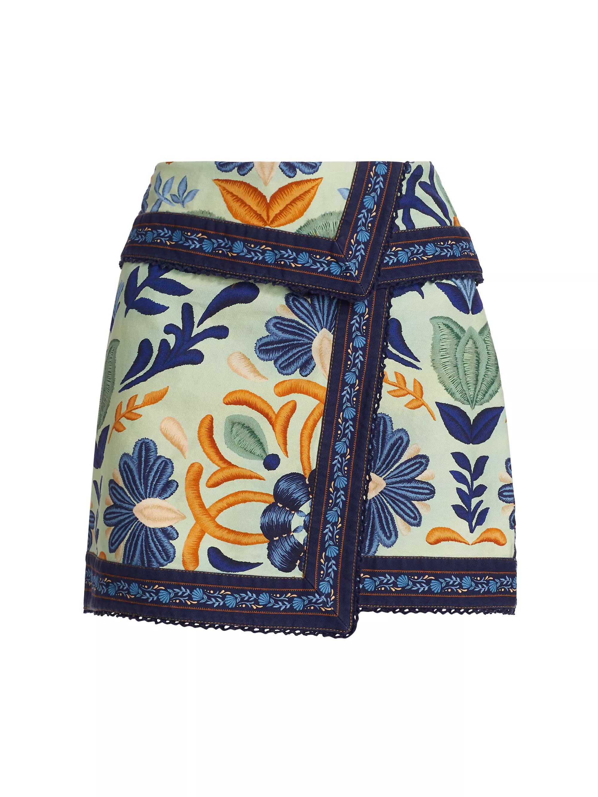 Floral Cotton Wrap Miniskirt | Saks Fifth Avenue