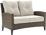 Crosley Furniture CO7161-LB Rockport Outdoor Wicker High Back Loveseat, Light Brown | Amazon (US)