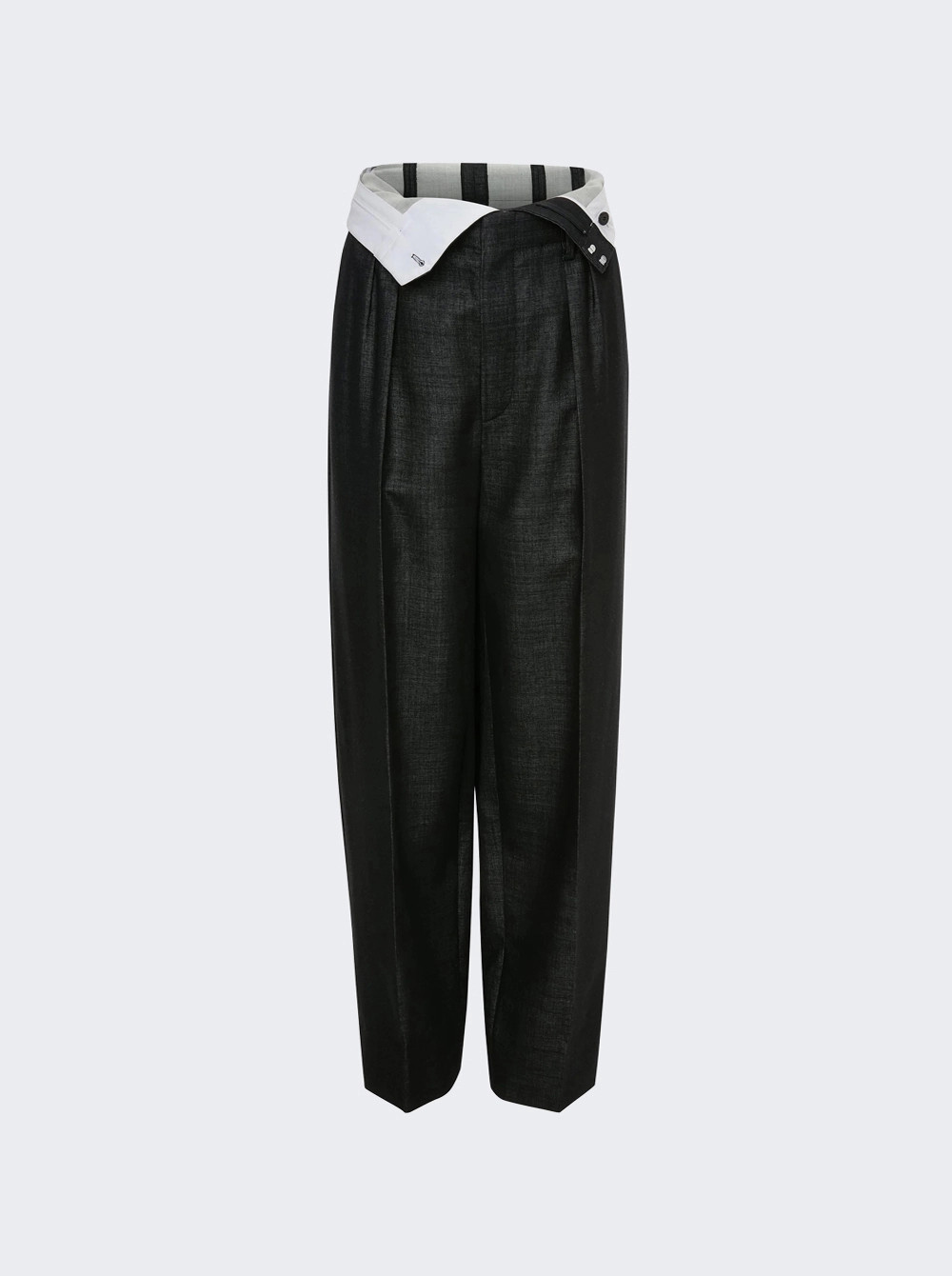 Double Waistband Detail Trouser Black And Ivory  | The Webster | The Webster