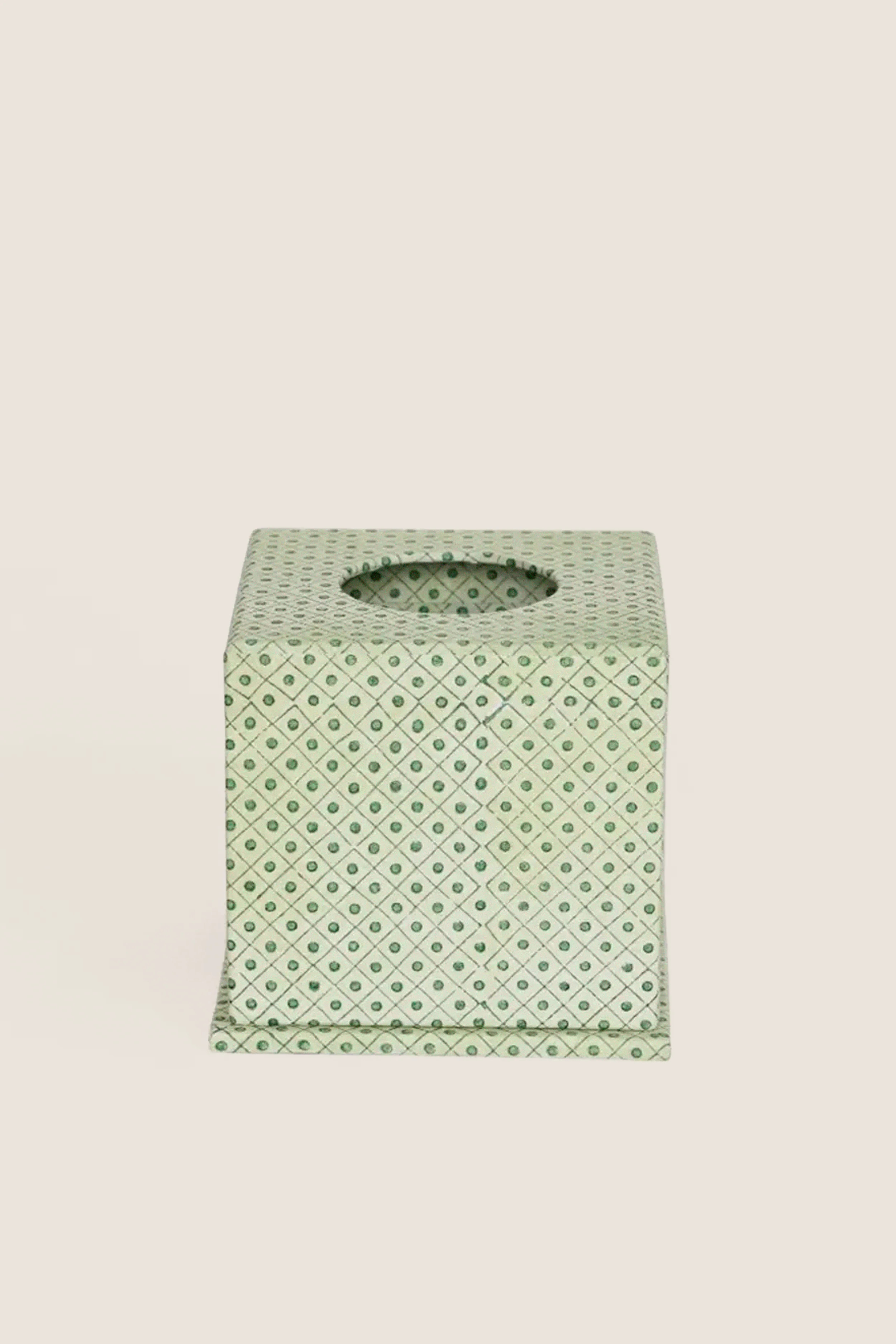 Dot and Grid Green Screen Printed Square Tissue Box | Tuckernuck (US)