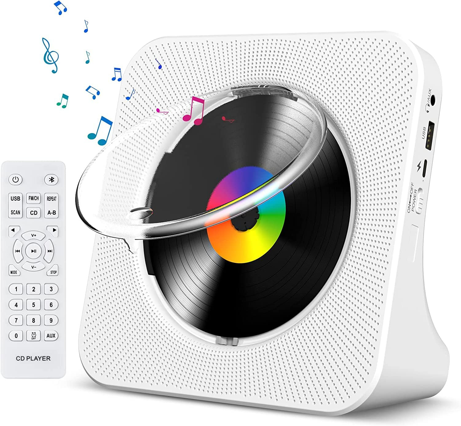 Gueray CD Player Portable Bluetooth Desktop CD Player for Home with Timer Built-in HiFi Speakers ... | Amazon (US)