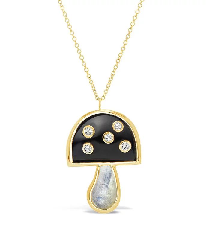 Brent Neale Onyx Moonstone Mini Mushroom Necklace - ShopBAZAAR | Shop BAZAAR