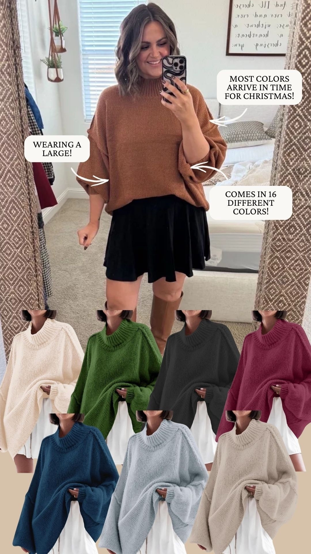 The cutest oversized sweater!! Perfect for a holiday party!!

end of year sale, winter sweaters, oversized sweater, mock neck, batwing sleeves, ribbed knit, casual tunic, fall fashion, courtney hamilton 

#LTKFindsUnder50 #LTKFindsUnder100 #LTKSaleAlert