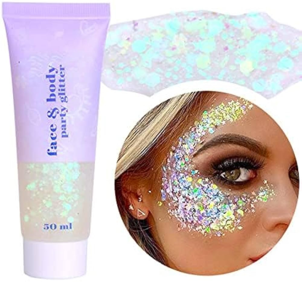 DAGEDA 50ML Body Glitter Gel, Face Glitters Body Gel Sequins Shimmer Liquid Eyeshadow, Chunky Gli... | Amazon (CA)