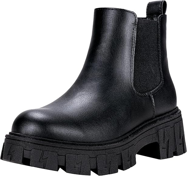 Jeossy Women's 9620 Chelsea Combat Boots, Platform Ankle Boots Chunky Heel, Fashion Lug Sole Slip... | Amazon (US)