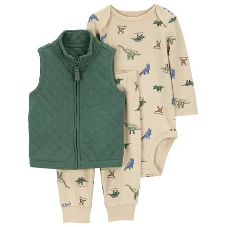 Carter's Child of Mine Baby and Toddler Boy Vest Outfit Set, 3-Piece, Sizes 0/3-24 Months | Walmart (US)