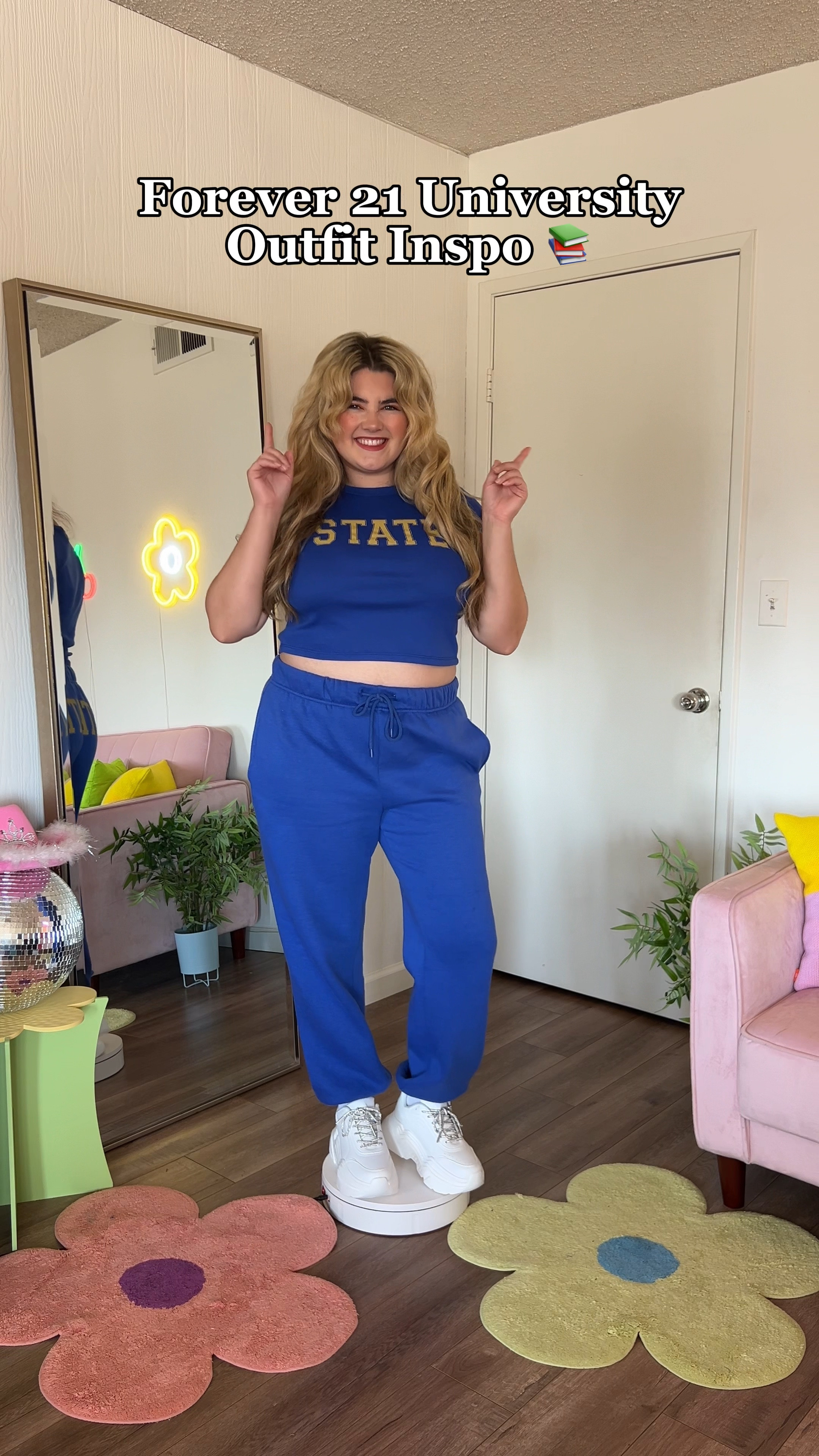forever 21 university collection now on sale!!! wearing everything in a size large 🫶🏻

#LTKFindsUnder50 #LTKStyleTip #LTKSaleAlert