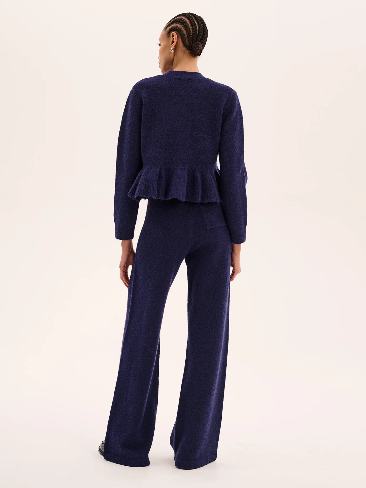 Kenny Knit Trouser in Navy | OMNES UK