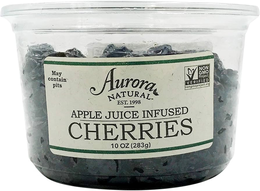 Aurora Natural Products Apple Juice Infused Cherries, 10 Ounce | Amazon (US)