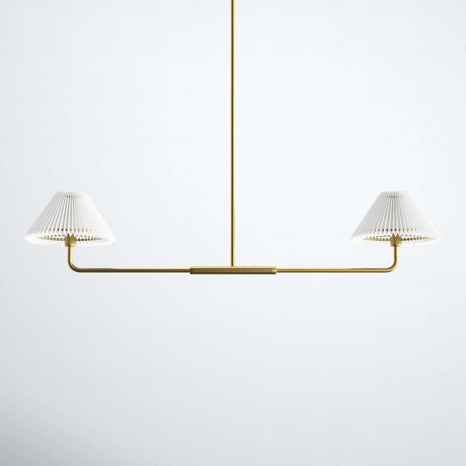 Meridian 2-Light Linear Chandelier in Natural Brass | Wayfair North America