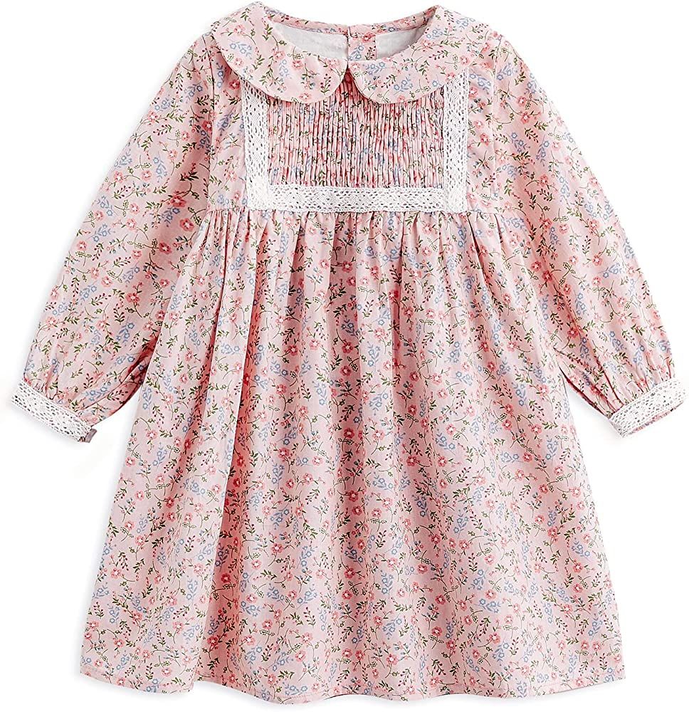 Simplee kids Baby Girls Summer Casual Dresses Toddler Floral Print Sundress Princess Dress | Amazon (US)