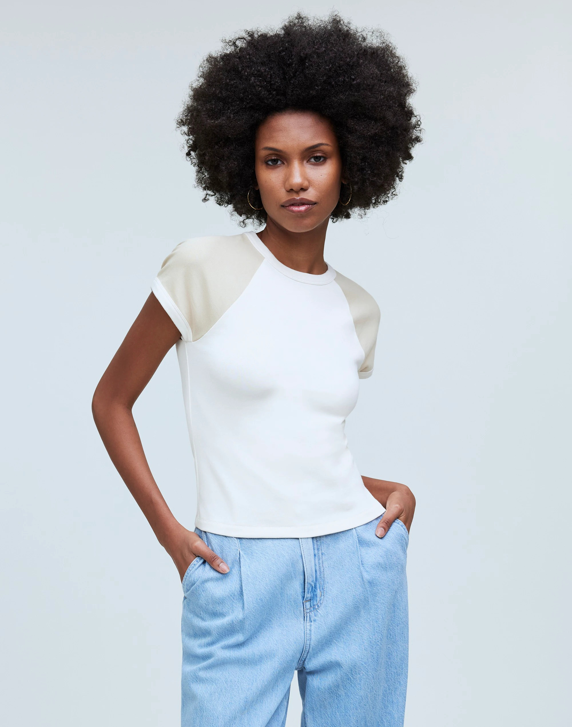 Raglan-Sleeve Baby Tee in Colorblock | Madewell