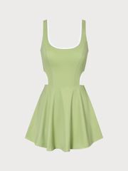 Light Green Cut-Out Dress & Reviews - Light Green - Sustainable Yoga Dresses&Yoga Jumpsuit | BERL... | BERLOOK