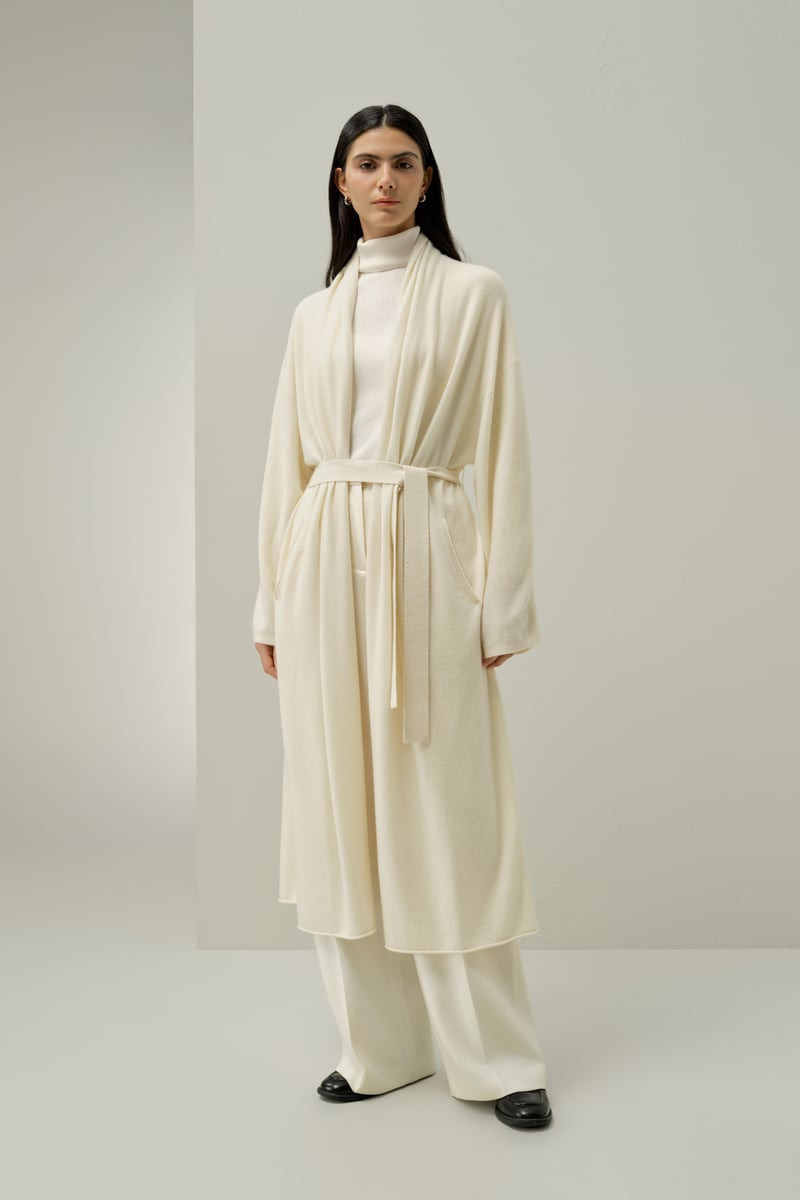 LILYSILK Ladies Cashmere Cardigan - 100% Cashmere - Exquisite Cardigan - White M | LILYSILK