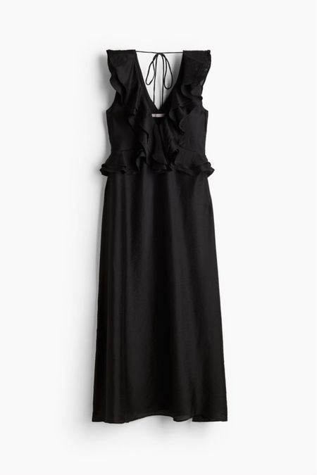 Black ruffle maxi dress - wedding guest dress 

#LTKstyletip #LTKSeasonal #LTKfindsunder100