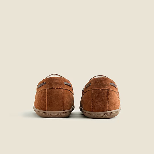 Sherpa-lined suede slippers | J. Crew US