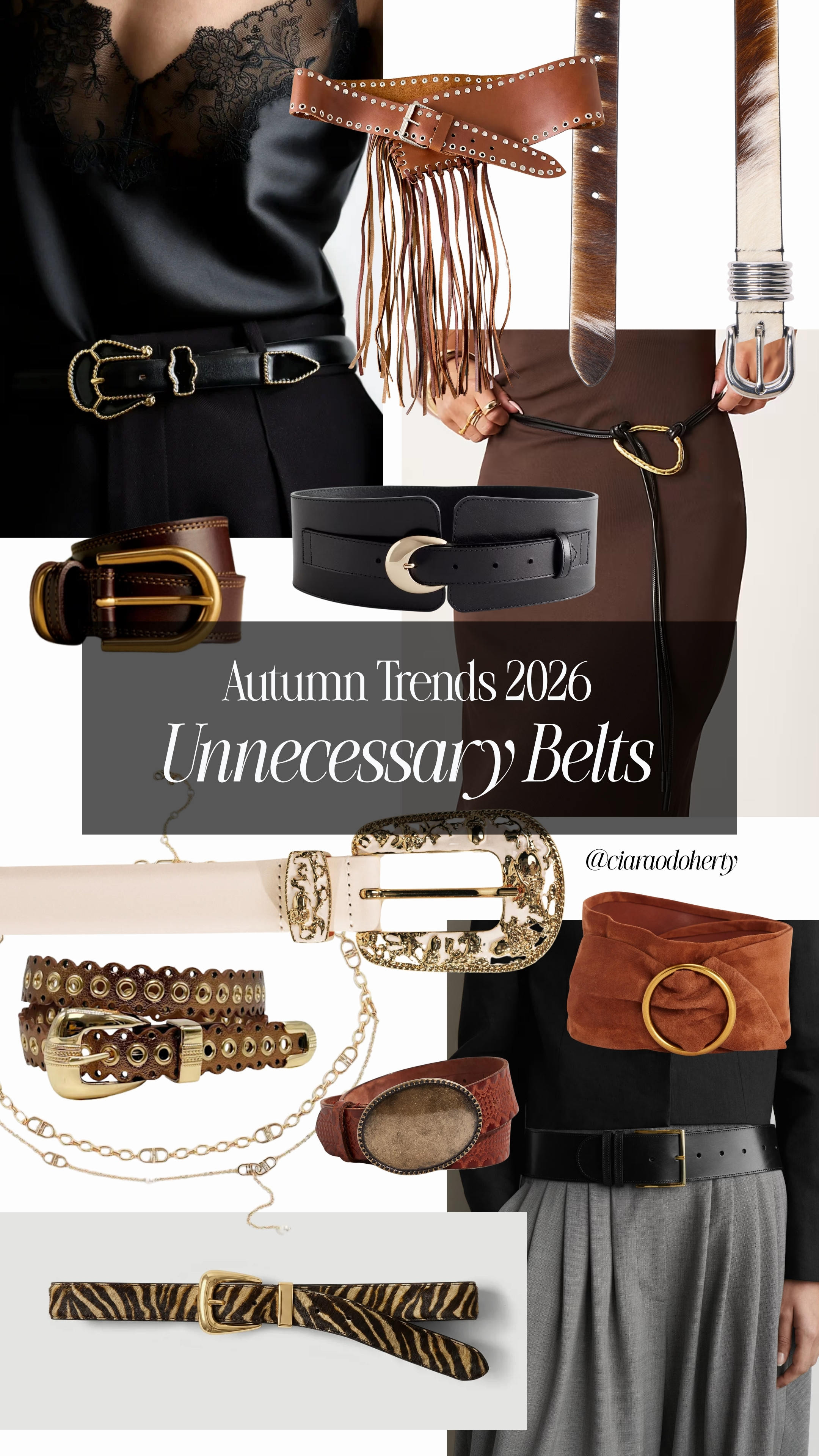Autumn Trends 2026: Unnecessary Belts. Think western style, statement belts and buckles, leather tie, animal print and suede belts 

 #LTKFashionMonth #LTKautumn