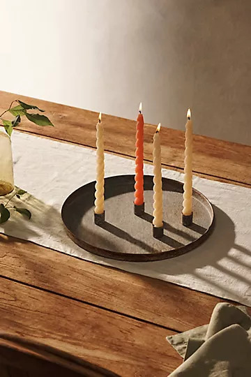 Magnetic Iron Taper Candle Dish | Anthropologie (US)