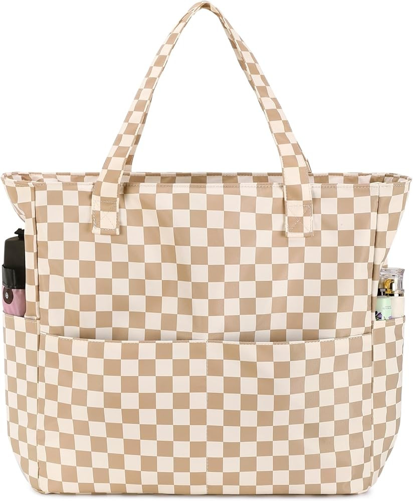 Waterproof Beach Tote Pool Bags for Women Ladies Extra Large Gym Tote Carry On Bag With Wet Compa... | Amazon (US)