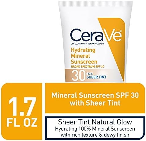 CeraVe Tinted Sunscreen with SPF 30 | Hydrating Mineral Sunscreen With Zinc Oxide & Titanium Dioxide | Amazon (US)
