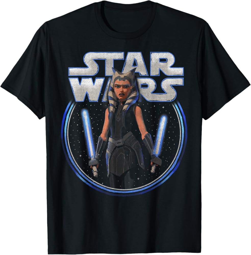 Star Wars: The Clone Wars Ahsoka Dual Wield Portrait T-Shirt | Amazon (US)