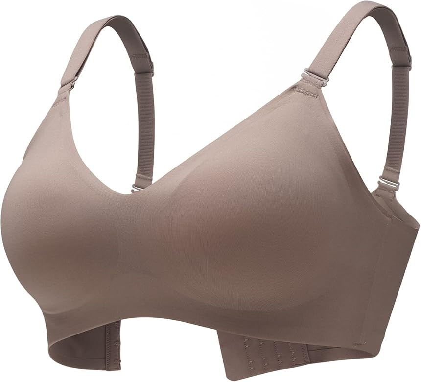 COMFELIE Wireless Bra Seamless Bra for Women Ultra Comfort Bra V Neck Adjustable Invisible Bralette  | Amazon (US)