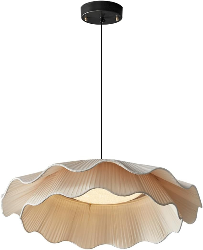 Minimalist Cream Wind White Lantern Fabric Silk Bedroom Pendant Light Mid Century Modern Kitchen ... | Amazon (US)