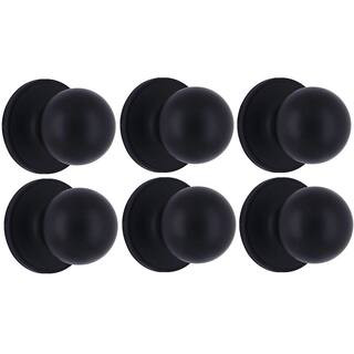 Ball Matte Black Hall/Closet Door Knob (6-Pack) | The Home Depot