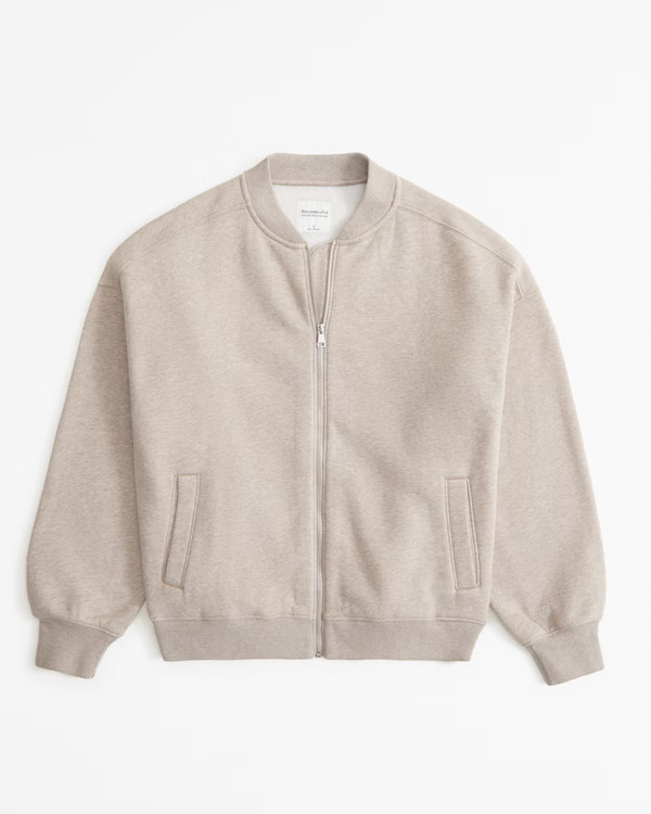 Women's Essential Bomber Full-Zip | Women's Tops | Abercrombie.com | Abercrombie & Fitch (US)