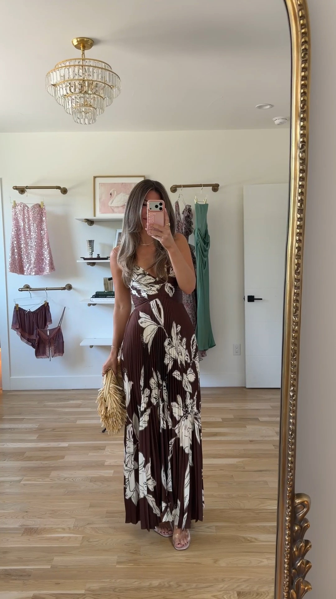 brown pleated v-neckline maxi with white leaf print summer wedding guest dress for every girl 💍🤎

I’m 5’4” & wearing my usual smalls/2
• brown leaf dress: xs

electric picks: emerson20 

summer wedding guest dresses, wedding guest dresses, cocktail dresses, semi-formal dresses, black tie wedding guest dresses, destination wedding guest dresses, garden party dresses, wedding guest outfit ideas

#LTKSeasonal #LTKgrwm #LTKWedding