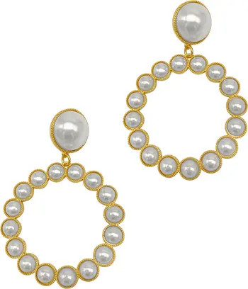 Imitation Pearl Hoop Drop Earrings | Nordstrom Rack