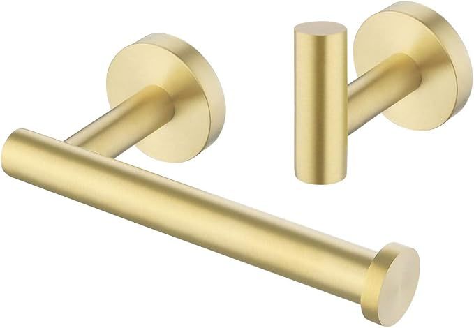 KES 2-Pieces Bathroom Accessories Set Toilet Paper Holder and Robe Towel Hooks SUS304 Stainless S... | Amazon (US)