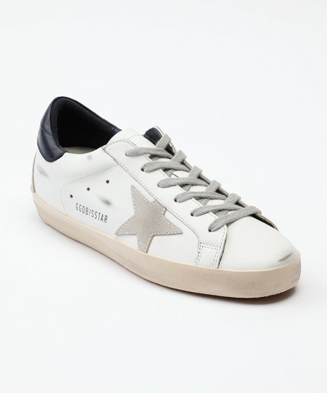 Golden Goose White & Dark Blue Super-Star Leather Sneaker - Women | Zulily