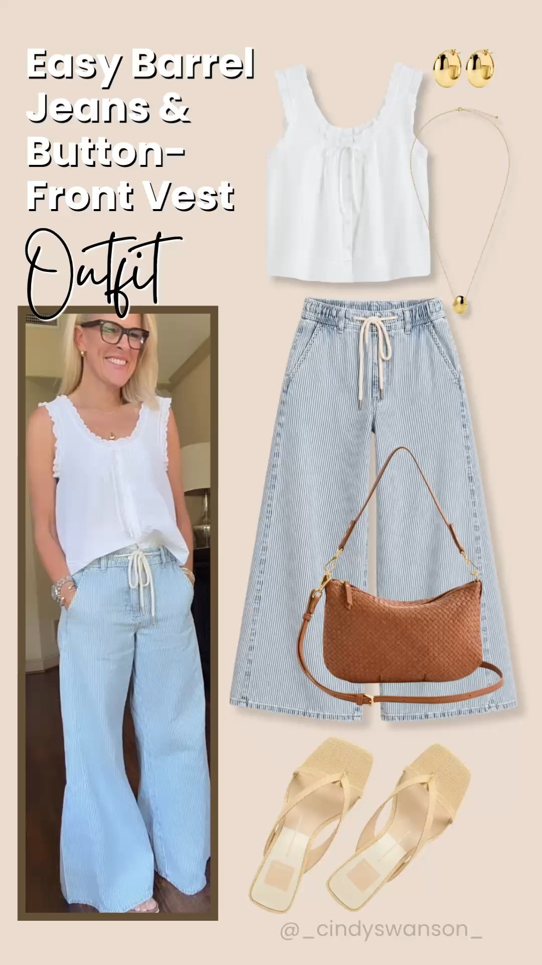 This white button-front vest and easy barrel jeans are such a pretty warm-weather combination. I love the relaxed fit of the jeans with the feminine details on the vest—comfortable, polished, and easy to style with sandals or sneakers.

💡 LTK MADE EASY
❤️ Heart = Support my posts!
🔖 Save = Get sale & restock alerts
📋 Lists = Keep favorites organized
📲 Share = Send lists and products to a friend. Hello, Christmas List!
💬 Comment = Ask me anything about what I’m wearing. :-)

#LTKootd #LTKOver40