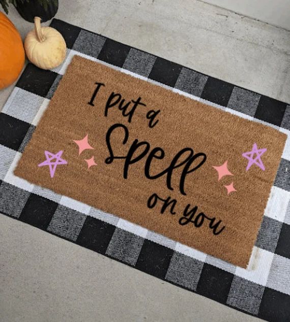 I Put a Spell on You Doormat Pastel Halloween Doormat Witch - Etsy | Etsy (US)