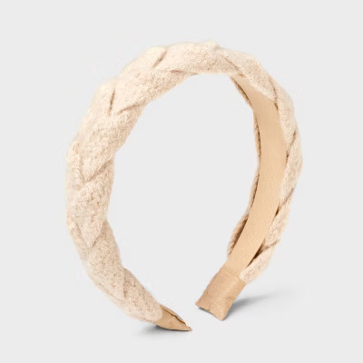 Girls' Braided Knit Headband - Cat & Jack™ Tan | Target