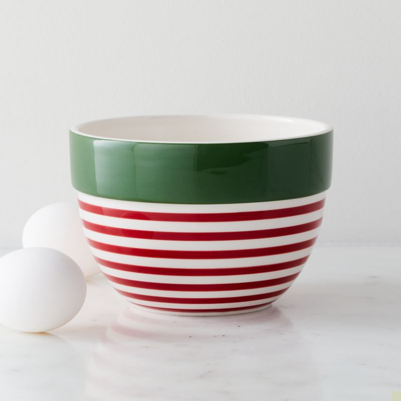 Holiday Stripe Small Mixing Bowl + Reviews | Crate and Barrel | Crate & Barrel