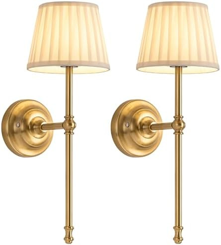 KDG Cordless Wall Sconces Set of 2, Small Wireless 5200mAh Rechargeable Battery Fabric LED Wall L... | Amazon (US)