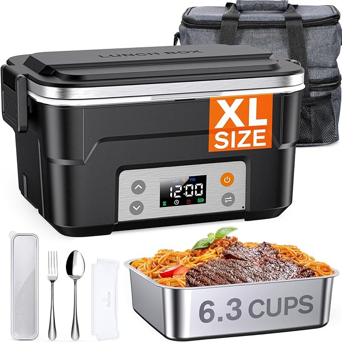 EAST OAK XL 6.3-Cup Cordless Electric Lunch Box for Adults, Heated Lunch Box for Men with Schedul... | Amazon (US)