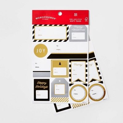 50ct Peel & Stick Tags Formal Gold - Wondershop™ | Target