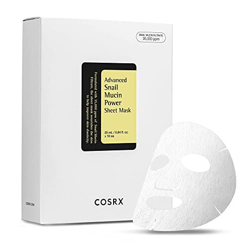 COSRX Advanced Snail Mucin Power Sheet Mask 10 Sheets | 35,000 ppm of Snail Secretion Filtrate | Kor | Amazon (US)