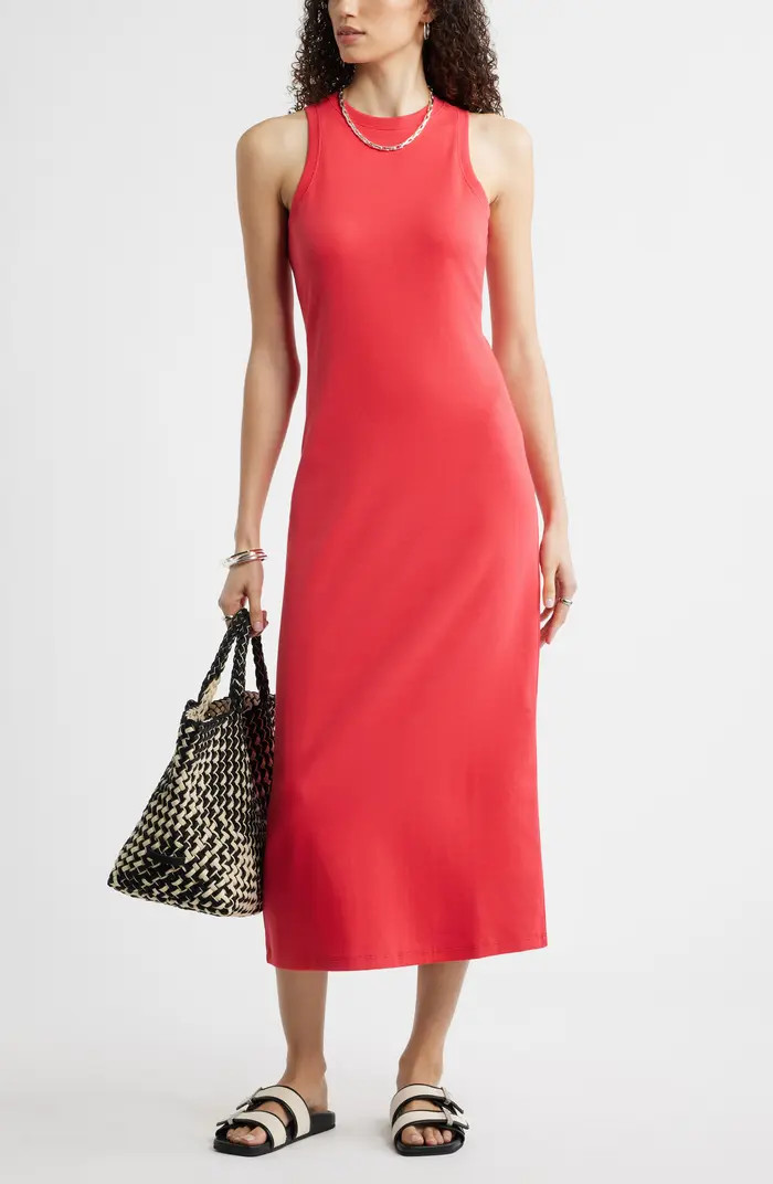 Stretch Cotton Microrib Tank Dress | Nordstrom