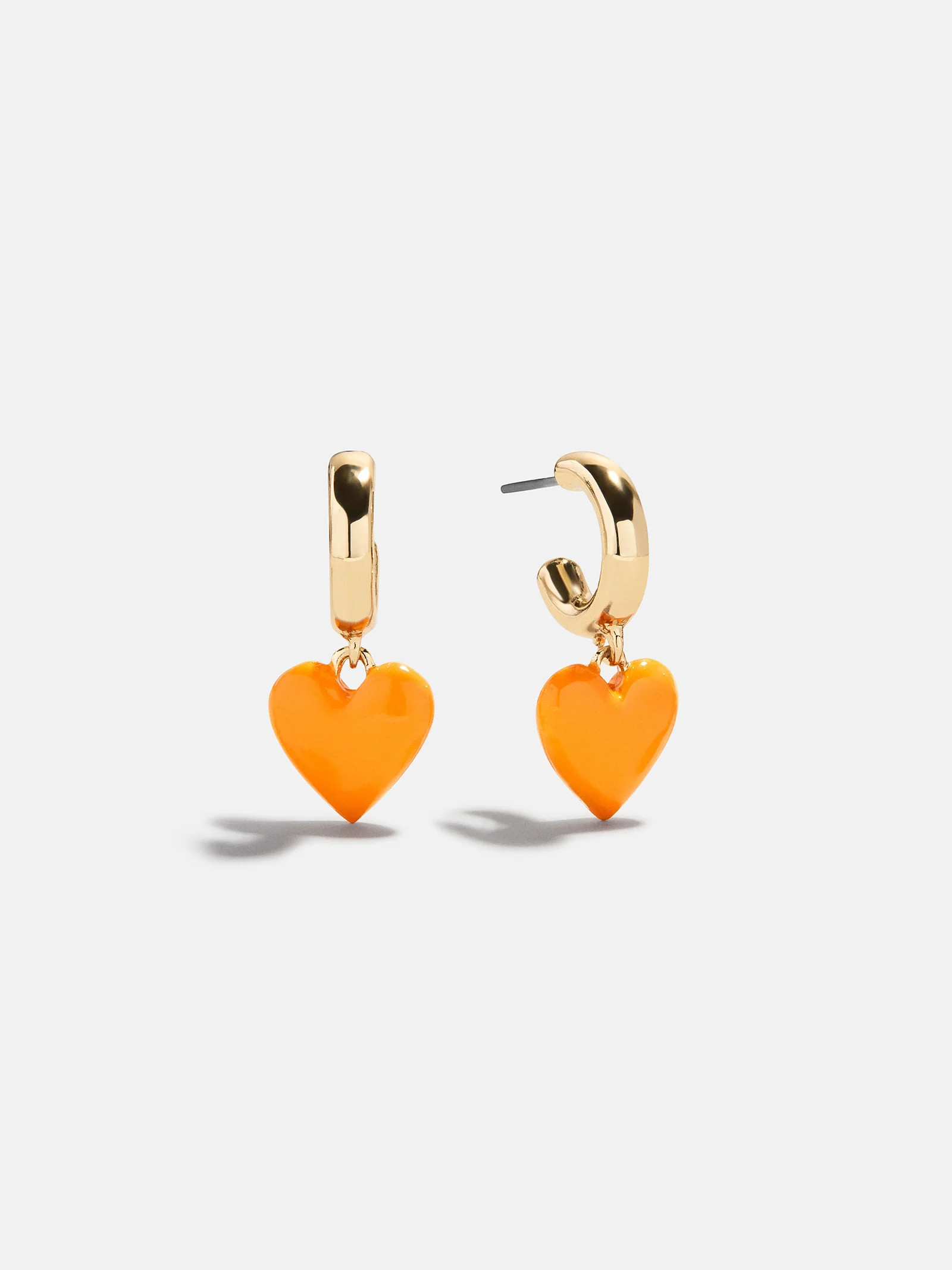 Game Day Heart Drop Earrings - Light Orange | BaubleBar