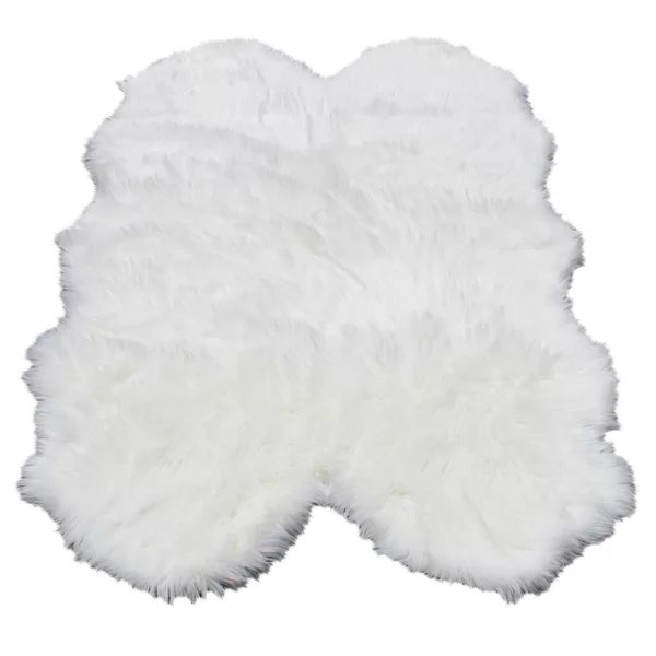 Ilka Faux Fur White Area Rug | Wayfair North America