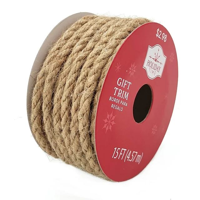 Decorative Thick Jute Twine, Natural Brown, 15 ft, by Holiday Time | Walmart (US)