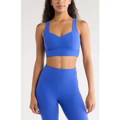 Zella Studio Luxe Sports Bra in Burgundy Fudge at Nordstrom, Size Small | Nordstrom