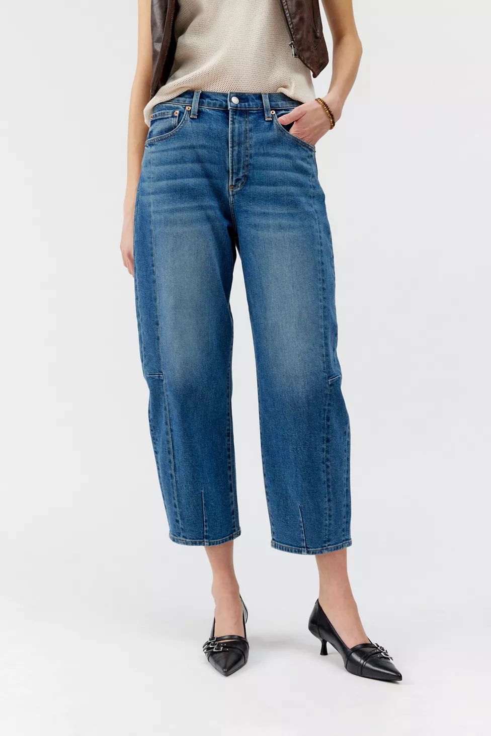 Pistola Eli High-Waisted Arched Leg Jean | Urban Outfitters (US and RoW)