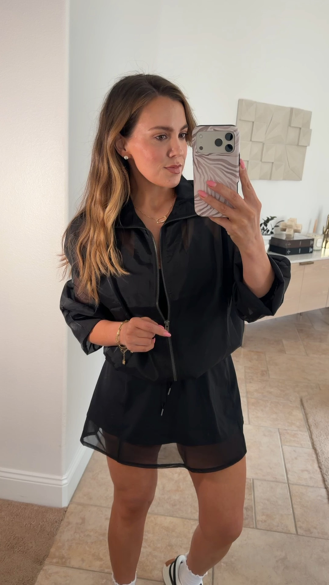 obsessed with this whole outfit! size medium in everything. shoes run TTS!