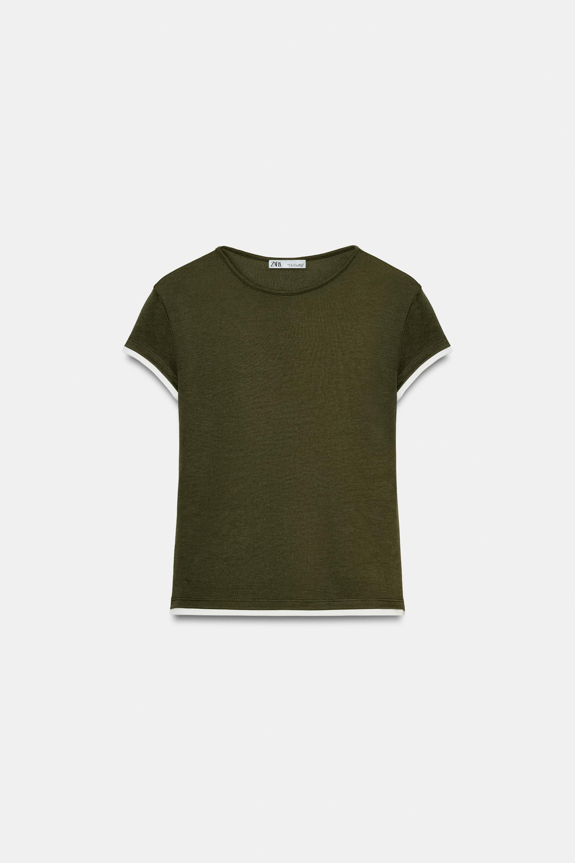 CONTRAST TRIM T-SHIRT | Zara US