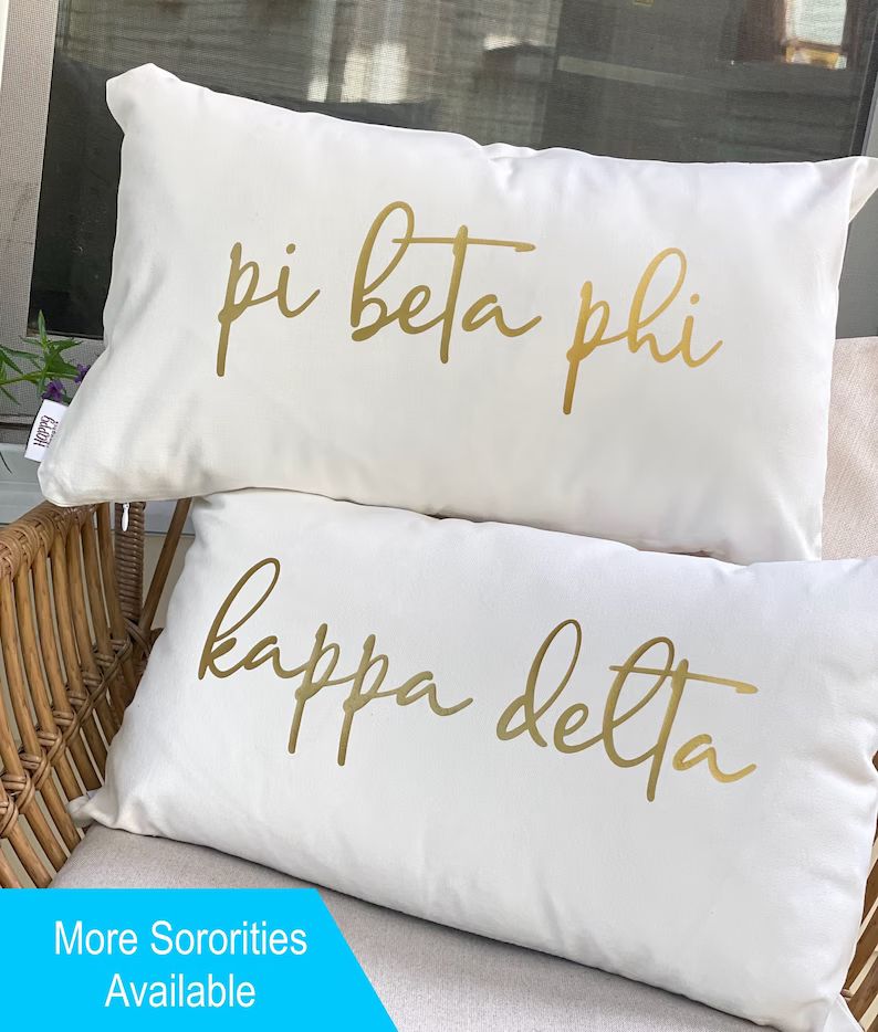 Sorority Greek Pillow  Dorm  Decor  Bid Day Gift  Pi Phi  - Etsy | Etsy (US)